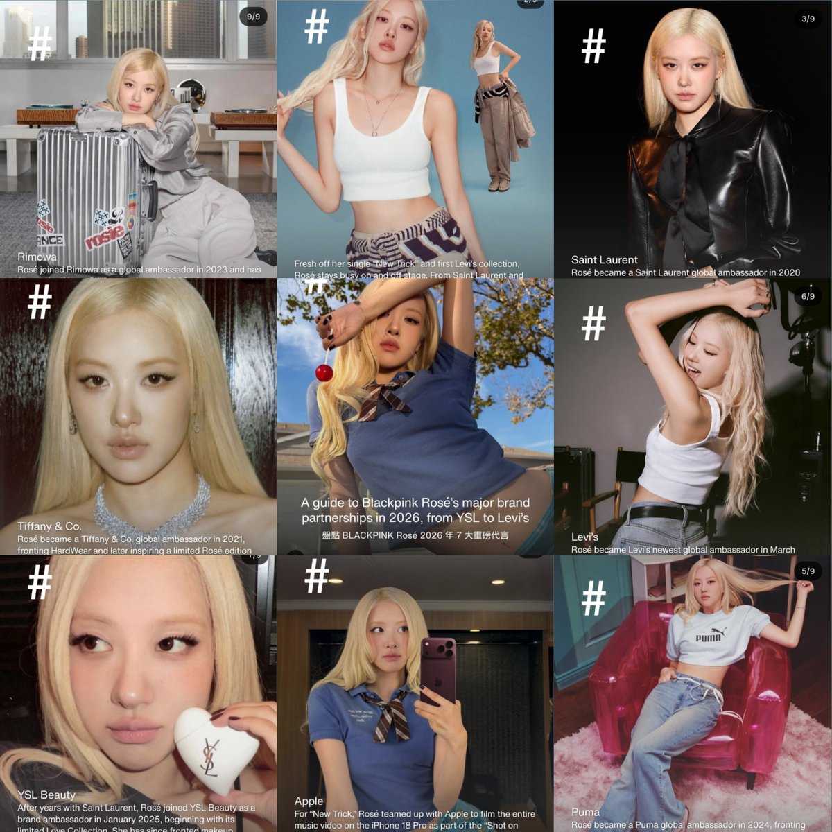 llommll's tweet photo. hashtag_legend 

From haute couture and fine jewellery to street denim and cutting-edge tech, BLACKPINK's Rosé continues to redefine modern ambassadorship. 

We round up the 7 major global powerhouses collaborating with the superstar in 2026 shaping culture across every category. https://t.co/PQlJzBfio0