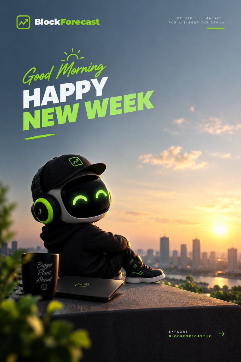 blockforecasthq's tweet photo. ☀️ GOOD MORNING, BLOCKFORECAST FAM!

A new week is here. 🚀
New energy. New questions. New stories to follow. 👀

⚽ Sports
🎵 Music & Entertainment
₿ Crypto
🌍 Politics & Current Events
…and more.

Start the week with a clear mind, stay curious, and keep your eye on what’s happening around you. 🎯

Happy New Week! Let’s make it count. 💚

#BlockForecast