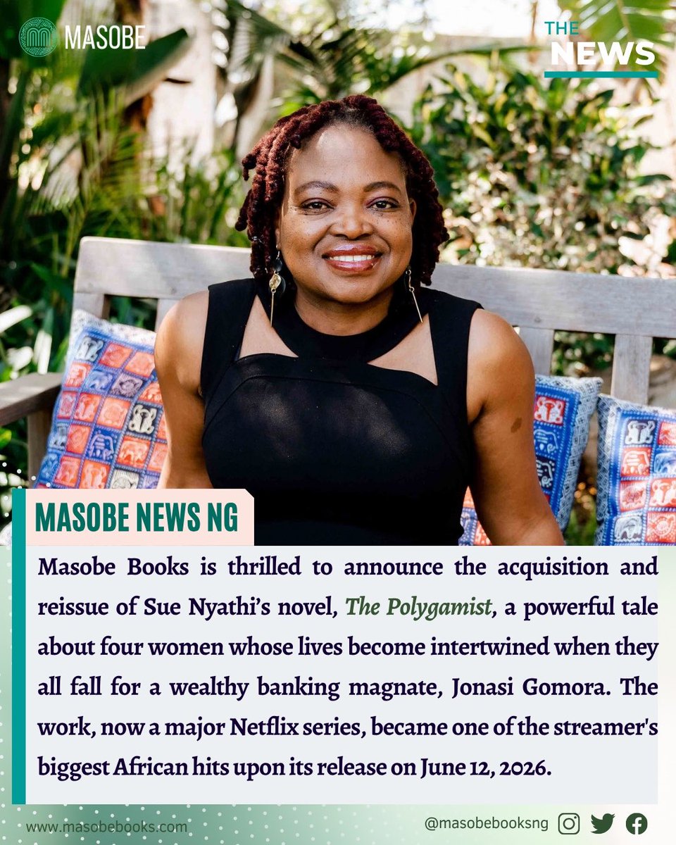 masobebooks's tweet photo. BREAKING:

SUE NYATHI was born and raised in Bulawayo and lives in Johannesburg. She is the author of four bestselling novels to much reader and critical acclaim: The Polygamist (2012), The GoldDiggers (2018), A Family Affair (2020) and the award winning, An Angel's Demise (2022) https://t.co/Y1zzmlS3Je