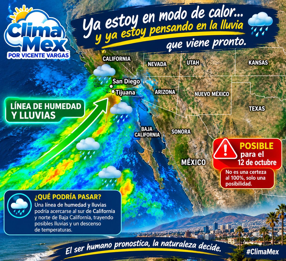 capa_bc's tweet photo. Aumenta la posibilidad de ver lluvias a partir del 12 de Octubre por los remanentes de Rachel. 🌀🌧️ Esperemos ya Odalys nos trajo lluvias, ahora posiblemente Rachel

Què quieren más calor o lluvias ?

Saludos. https://t.co/kgilXwlWnX
