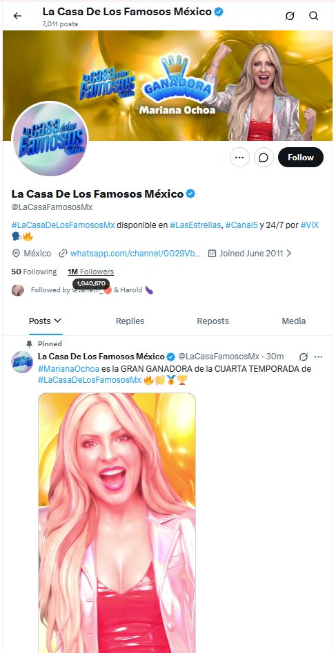 HelloH91027's tweet photo. @LaCasaFamososMx Y va en picada los follows https://t.co/kQvZtO12yl