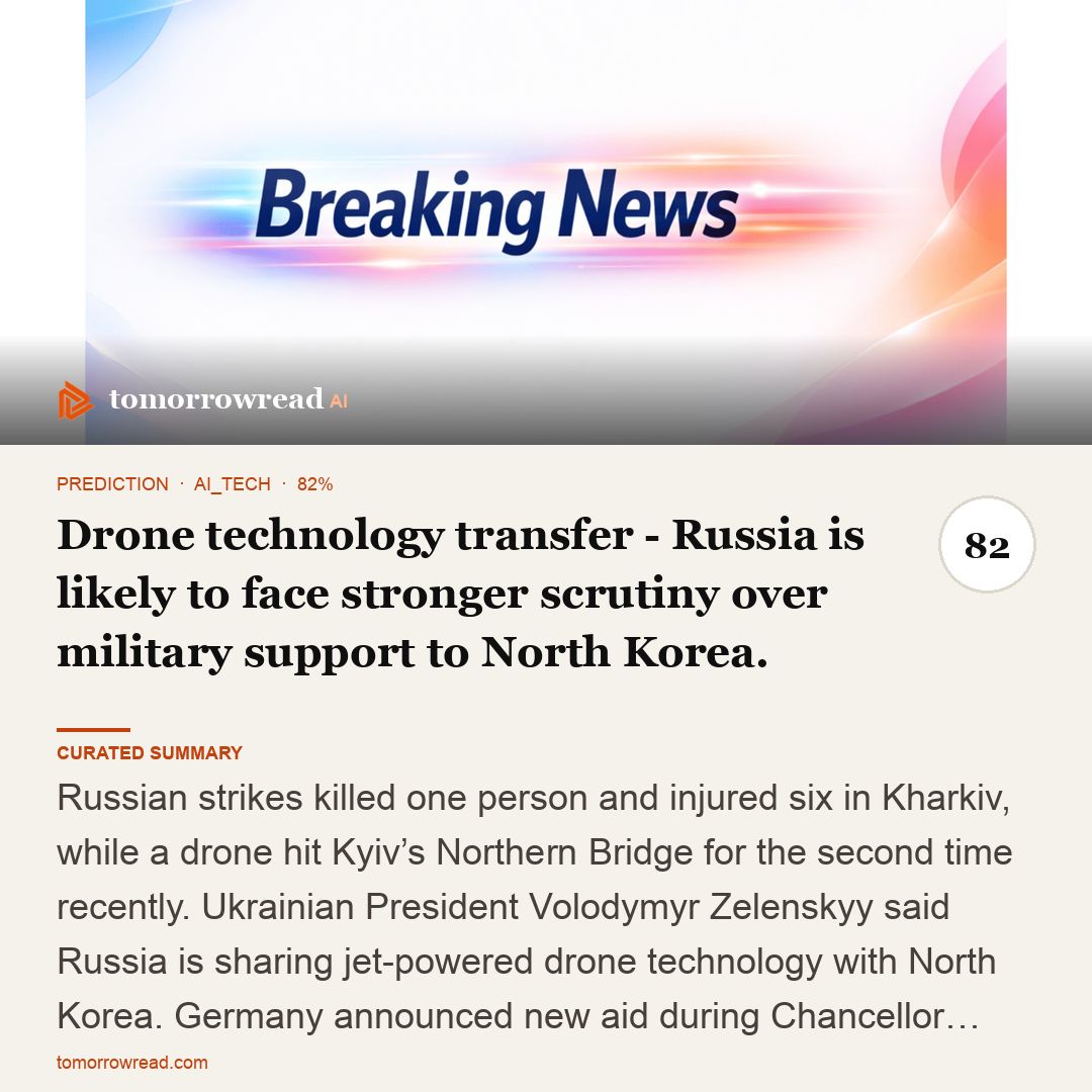 tomorrowread's tweet photo. Iran warns of a stronger response as US proposals pass through a mediator; Hormuz security remains at risk. Russia intensifies Ukraine strikes; Trump announces an intelligence-led federal force fo…

https://t.co/ixzxh9KHch

#TomorrowRead #AI #WorldNews #Foresight #News https://t.co/lBT9Kc11ud