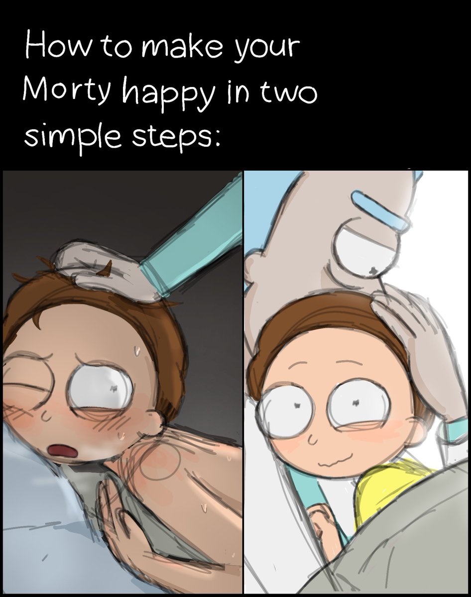 Wubba_Lubba's tweet photo. How to make your Morty happy in two simple steps: #rickorty #fanart https://t.co/sCWzRhBliM