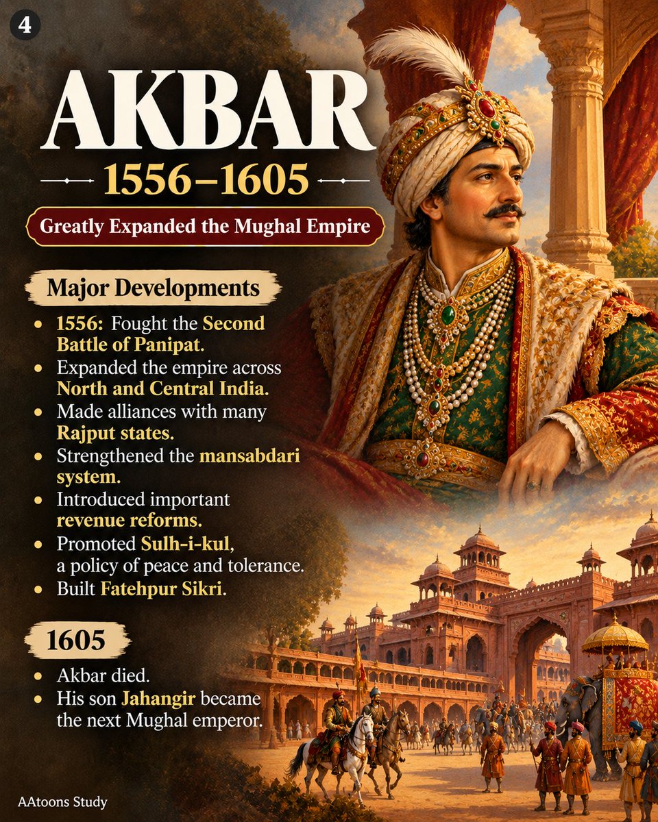 AAtoonsStudy's tweet photo. Mughal Empire: From Babur to Bahadur Shah Zafar I The Mughal Empire History I Learn the Mughal Empire from Babur to Bahadur Shah Zafar and its important battles. A simple and easy history explanation for students

https://t.co/YU59KPjbzS

#MughalEmpire #IndianHistory #history https://t.co/8Nw7z1oOCs