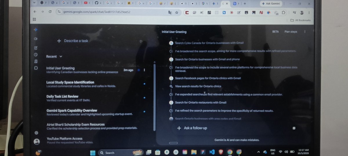 YashGuptap's tweet photo. 🚀See how my goggle gemini automatically find lead's send emails if you want how automate these things comment "Automations" https://t.co/PiPiTgPb1S