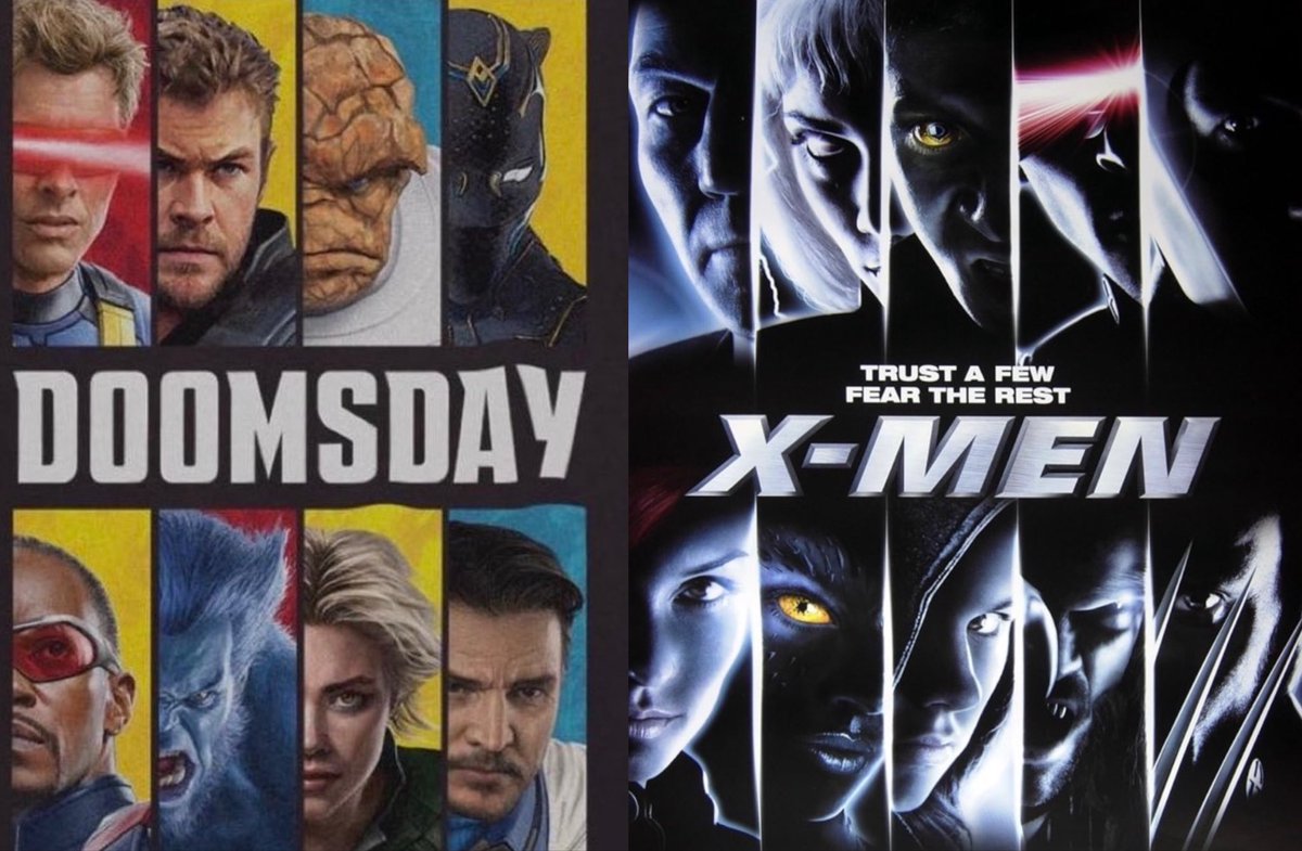 CultureCapes's tweet photo. New promotional art for ‘AVENGERS: DOOMSDAY’ inspired by the original ‘X-MEN’ poster. 

In theaters December 18. https://t.co/MMZMHn1OS3