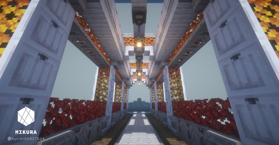 Kuran66027624's tweet photo. 装飾メモ（ポプラのトンネル）
#minecraft建築コミュ #Minecraft #バニラ建築学部 #マイクラ https://t.co/MVAc299DIS