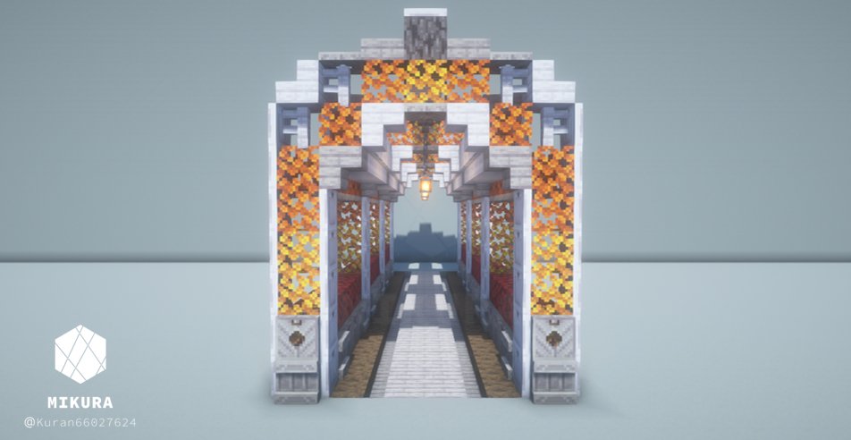 Kuran66027624's tweet photo. 装飾メモ（ポプラのトンネル）
#minecraft建築コミュ #Minecraft #バニラ建築学部 #マイクラ https://t.co/MVAc299DIS