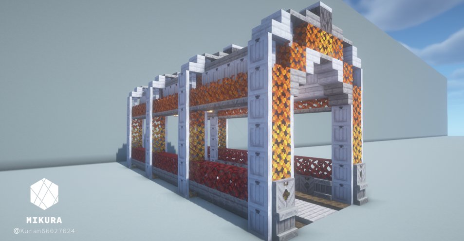 Kuran66027624's tweet photo. 装飾メモ（ポプラのトンネル）
#minecraft建築コミュ #Minecraft #バニラ建築学部 #マイクラ https://t.co/MVAc299DIS