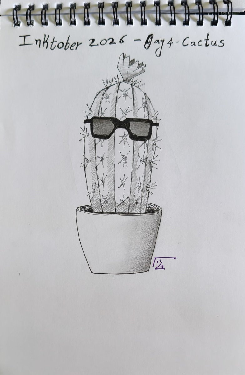spirolad08's tweet photo. Inktober 2026- day4 : 🌵 cactus 
#inktober #inktobercactus #inktobertale #inktober2026
#inktober2026day4 https://t.co/UrJNYfBSTT