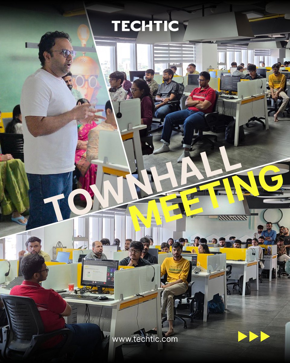 TechticSolution's tweet photo. What have we achieved? What’s happening across the team? And what comes next? 🔎

Our latest Townhall brought teams together to share updates, celebrate progress, and align on what’s ahead.
One perspective. One team. One direction.🎯
 #teamwork #workplaceculture #TechticSolutions https://t.co/CRNDvQzql8