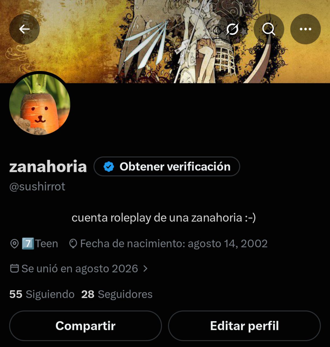 sushirrot's tweet photo. a ustedes les gusta mi perfil dicen que la biografía está bien https://t.co/S15gP88jVT
