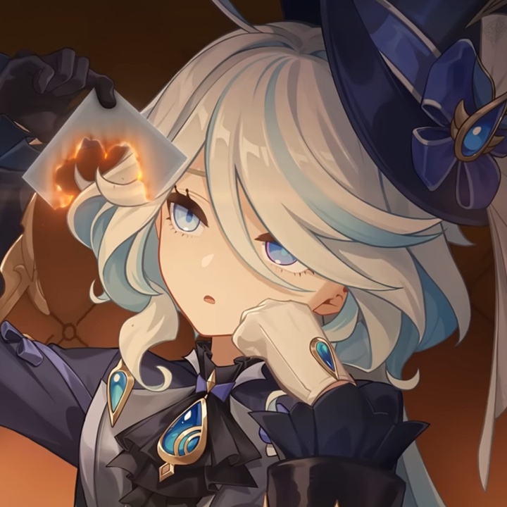 TeraxGI's tweet photo. reply and I'll give you a letter to list your favs 💜

I got **F**

Furina
Frieren
Fiona https://t.co/nL9V6tq24f