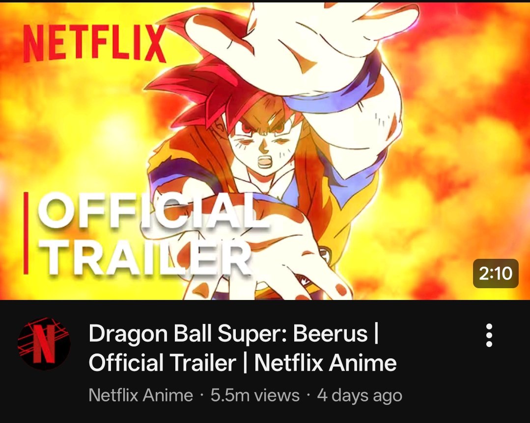 Kshitij00550's tweet photo. Dragon Ball has officially dethroned Steel Ball Run and is now the most-viewed trailer on the Netflix Anime channel.The hype for the DBS remake is actually insane 😭 https://t.co/079s8ee4Ru