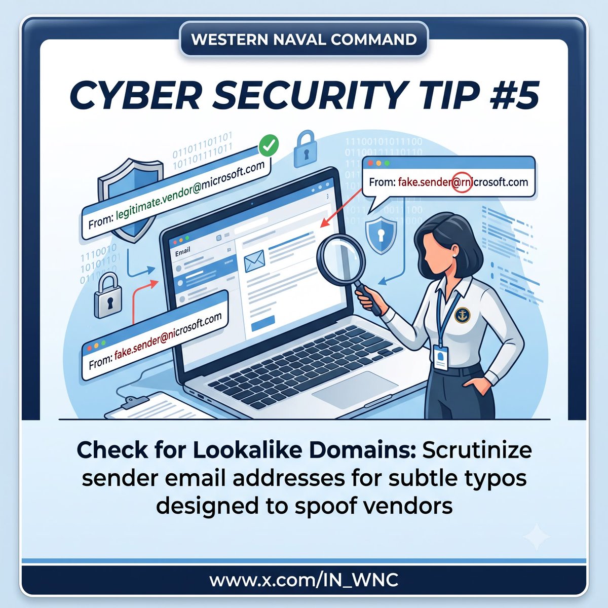 IN_WNC's tweet photo. #CyberSafe #NCSAM26

@indiannavy
@IndiannavyMedia
@DefPROMumbai https://t.co/RBK30c2TIq
