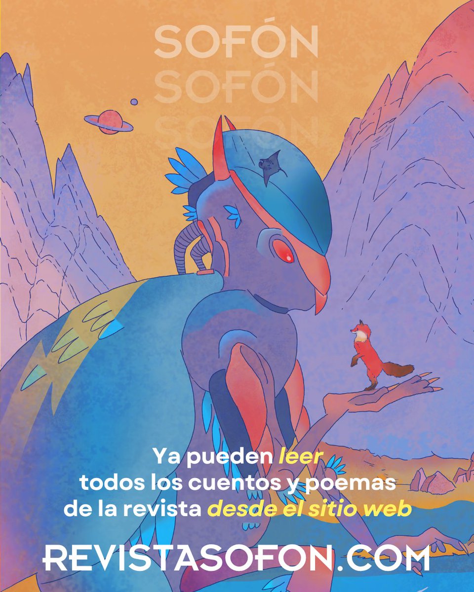 RevistaSofon's tweet photo. ¡Atención a nuestros lectores y amantes de la literatura especulativa!
Los 4 números de Sofón ya pueden leerse de manera gratuita desde la página: https://t.co/v5mUXeKuUv
Cuando un mejor futuro se vuelve difícil de imaginar, la ficción se hace muy necesaria. https://t.co/H48vCmnJcl
