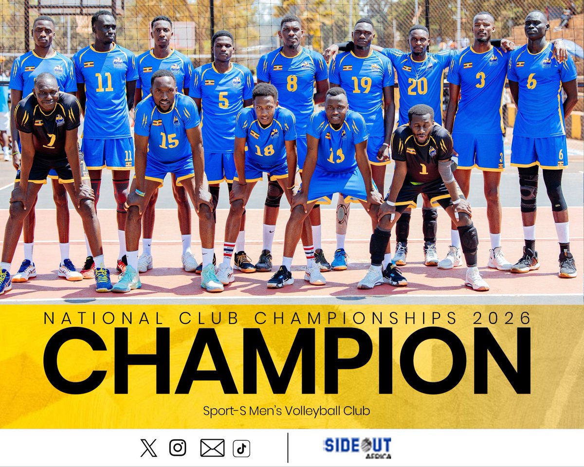 SideOutAfrica's tweet photo. Sport-S Volleyball Club domiated the 2026 National Club Championships emerging champions for both Men and Women.
This was after a 3:0 easy sail past UCU Men and a competitive 3:1 victory agaist @KCBNkumbavc in the finals.

Congratulations to the double champion @sport_svoleybal that qualified to represent the nation at the continental level.

#SideOutAfrica | #NCC2026