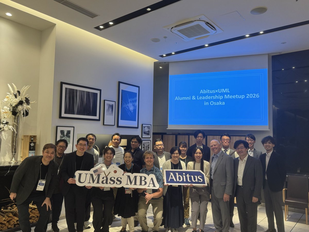 junusaka's tweet photo. MBAの本当の価値は、卒業後にこそ見えてきます。
UMass Lowell副学長の来日に合わせ、東京・大阪で卒業生交流会を開催。
同じ苦楽を乗り越えてきたからこそ、業界も世代も超えて繋がることができます。
社会人になってから利害関係なく友人を作れる機会は少ない。繋がりこそ一生の財産です。
#MBA #UMass #リスキリング