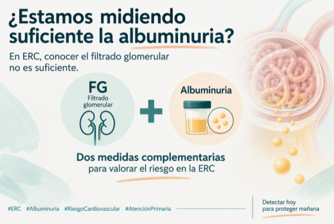 drapauloren's tweet photo. ¿Y si estamos infraestimando el riesgo renal por no mirar todo lo que deberíamos?

FG + albuminuria: dos medidas, una visión más completa del riesgo.

#ERC #Albuminuria #AtenciónPrimaria #RiesgoCardiovascular https://t.co/AH56kU0C5R