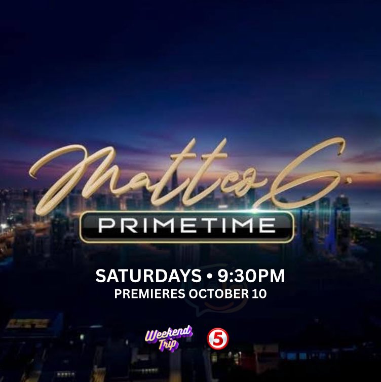 holaphofficial's tweet photo. Samahan si Matteo sa makabuluhang kwentuhan sa #MatteoGPrimetime, simula OCTOBER 10, SATURDAYS, 9:30PM sa #TV5WeekendTrip. https://t.co/ljIkPI0pCE