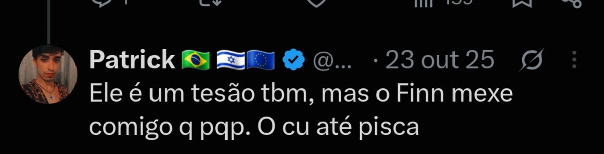 AzulDiet112's tweet photo. @AeWhore_ Conservador que fala que tem "grelinho", que é "fêmea", que tá com o "cu piscando" Kkkk se toca irmão, você pode se afundar no seu fetiche de querer agrader heteros e a direita, mas você sempre vai ser um VIADINHO igual todos os outros, que vai se fuder igual https://t.co/K3TxcU7eJE
