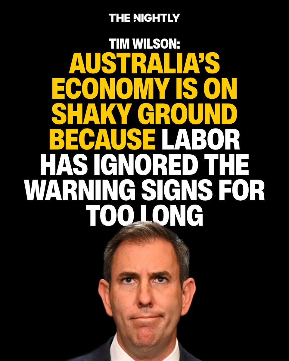 TimWilsonMP's tweet photo. The foundations of the economy Labor built have been shaking for four years, and the Albanese government can’t say there weren’t warning signs when the economic earthquake hits.
You can read more of my thoughts on our economic situation in The Nightly here: https://t.co/HoE2hfSyP8