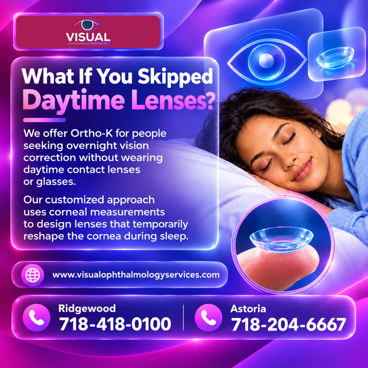 visualospc's tweet photo. Would you like a different approach to daytime vision correction? 🌙 

We provide Ortho-K with customized lenses designed from detailed corneal measurements. 👁️

#RidgewoodNY #AstoriaNY #OphthalmologyClinic #OrthoK #OvernightVisionCorrection #VisionCorrection https://t.co/mIGfT66aOx