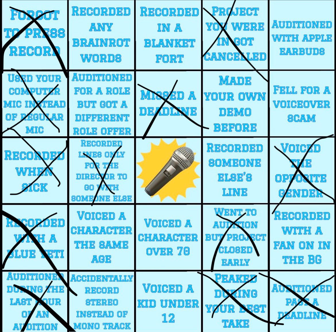 MikeDrumVA's tweet photo. @MeganBrianneVO Here’s mine!! Forgetting to press record makes me the most angry, those are the best takes that will never be heard 😭 https://t.co/BmvkUxPX1C