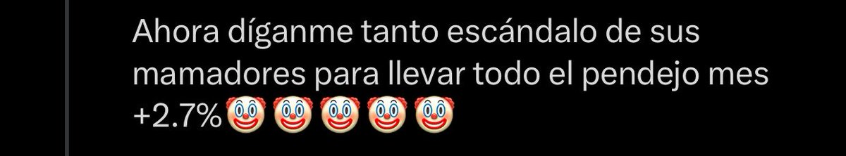AlexiisaTv7's tweet photo. @PicksGP1 Aprende a leer tus propias mamadas tu pendejo, bufas que solo lleva 2.7 TODO EL PENDEJO MES , como si ya se fuera acabar el mes y no que solo van 4 días, puto imbecil, quieres ponerte verguero y eres un triste pendejo https://t.co/xniyJ1hwS2