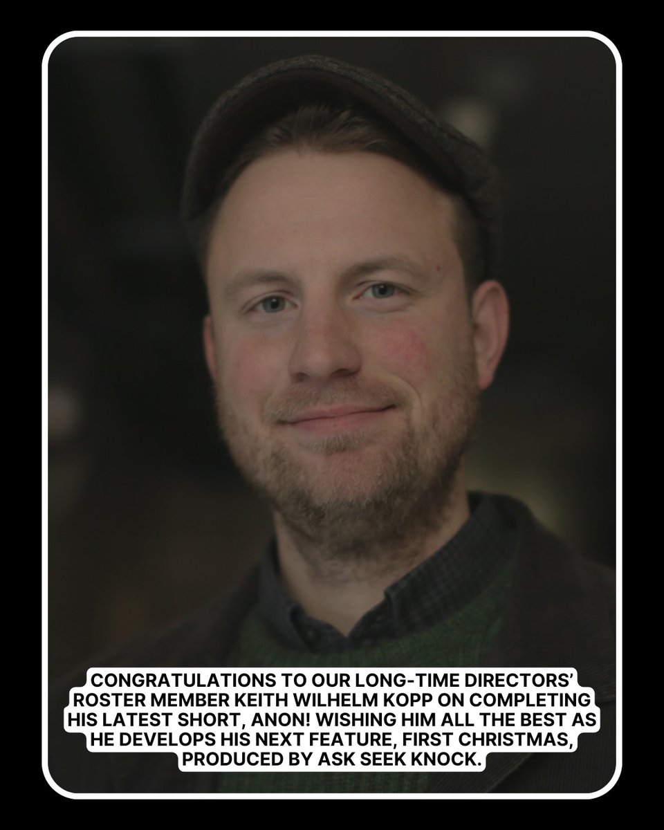 ShoreScripts's tweet photo. Congratulations to Keith Wilhelm Kopp on wrapping his latest short film, ANON! A long-time member of our Directors’ Roster, Keith is already looking ahead to his next feature, FIRST CHRISTMAS, which is being produced by Ask Seek Knock. #filmmaking

https://t.co/28nRmPNwRy https://t.co/mtWEib8kn1