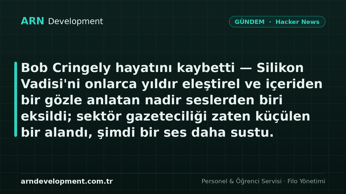 arndevelopment's tweet photo. Bob Cringely hayatını kaybetti — Silikon Vadisi'ni onlarca yıldır eleştirel ve içeriden bir gözle anlatan nadir seslerden biri eksildi; sektör gazeteciliği zaten küçülen bir alandı, şimdi bir ses daha sustu. #teknoloji #gazetecilik https://t.co/qLuU6IRAtb