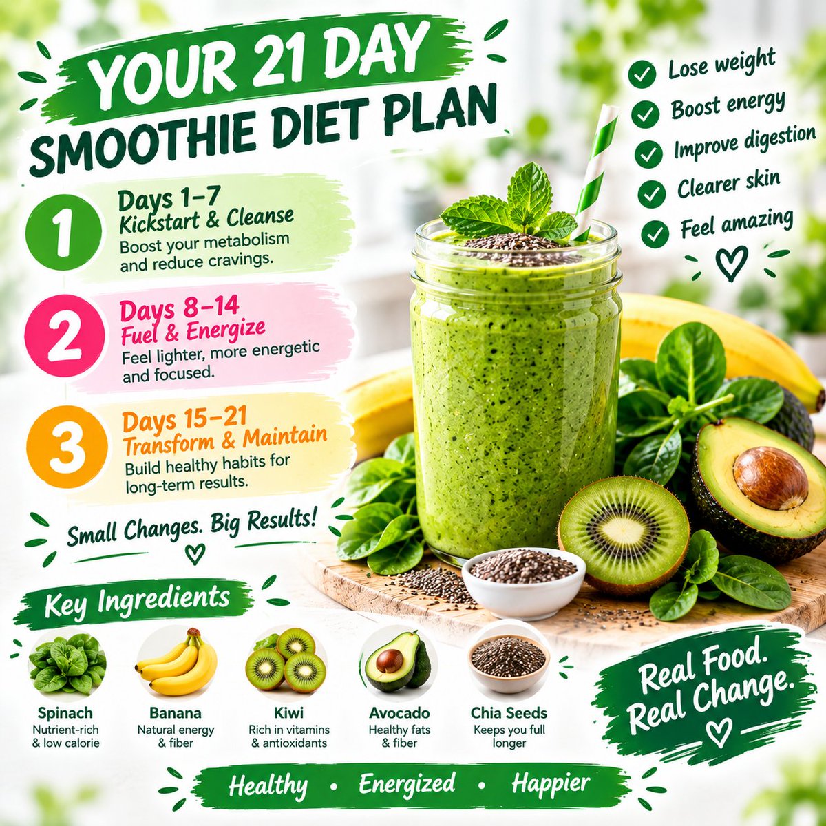 Smoothieday21's tweet photo. Delicious, Easy-To-Make Smoothies For Rapid Weight Loss, Increased Energy, &amp; Incredible Health!
.
21 DAYS
TO A SLIMMER, SEXIER YOU!
.
MORE click link in bio☝️❤️🍏
https://t.co/RpQgE6OUys
.
#smoothie #juice #fitnesss #gym #healthy #food https://t.co/CS72I85TqG