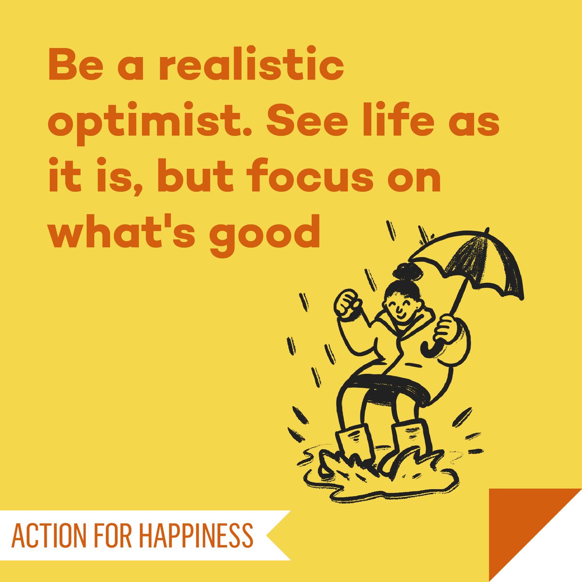 actionhappiness's tweet photo. Optimistic October - Day 5: Be a realistic optimist. See life as it is, but focus on what's good https://t.co/Zwx28pfkXB #OptimisticOctober https://t.co/EurCANIcVp