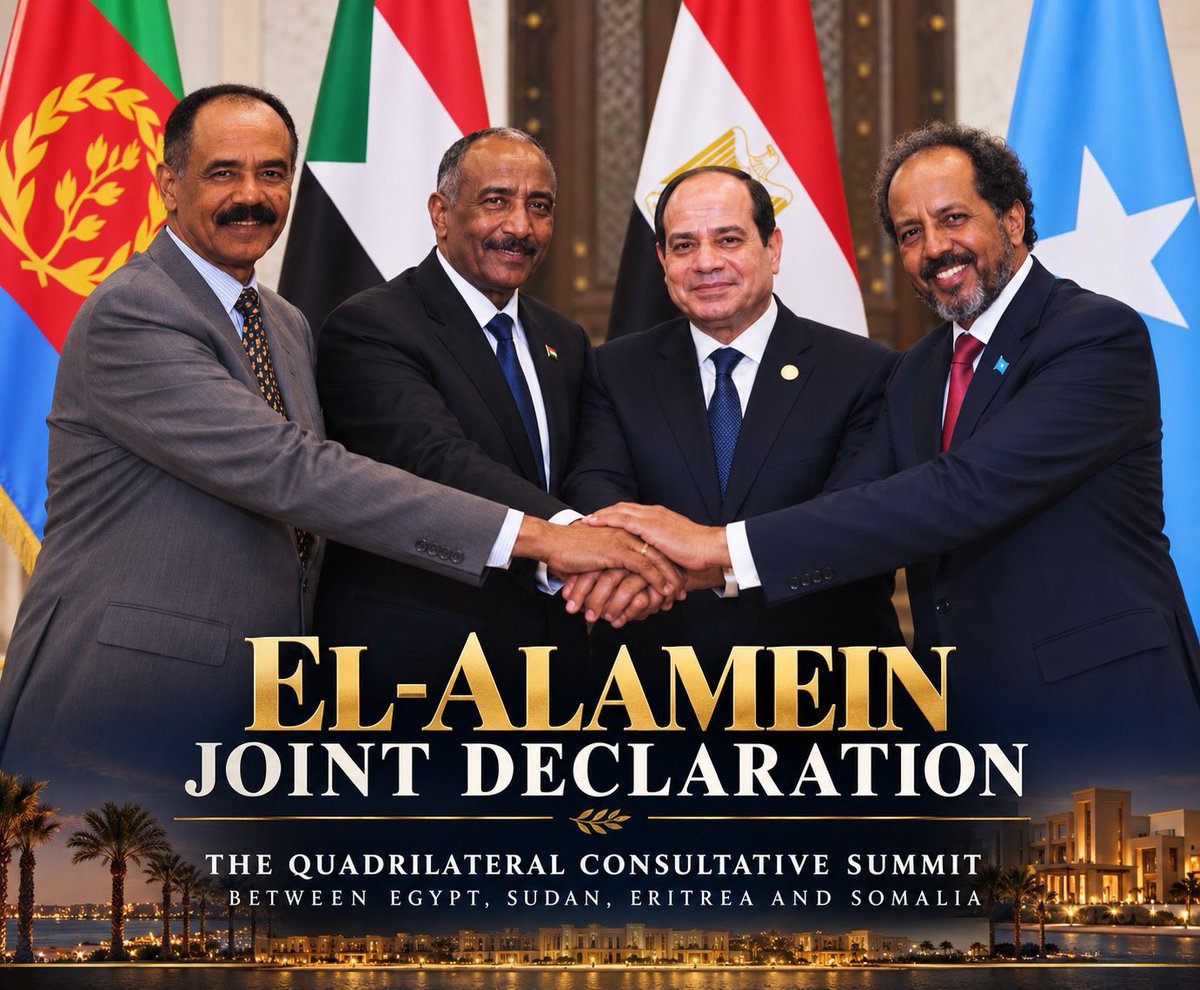 Aabuhamar's tweet photo. Alamein Declaration in Egypt 🇪🇬 is about mutual cooperation, coordination and stability in the HoA region 🇪🇬 🇪🇷 🇸🇴 🇸🇩 https://t.co/bXEjjfj5k6