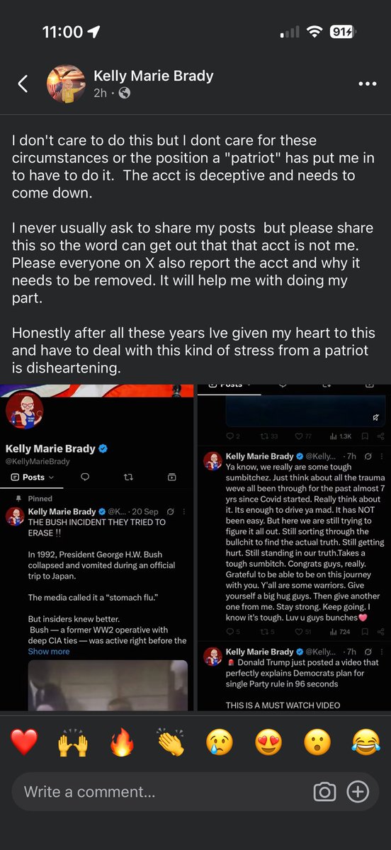 PatriotJen33's tweet photo. @dusktodaun @KellyMarieBrady Yep, it’s fake. Check her post on FB. She said no ID is needed until this account wants to make money and then and ID is needed. https://t.co/JPj4G7A2UB