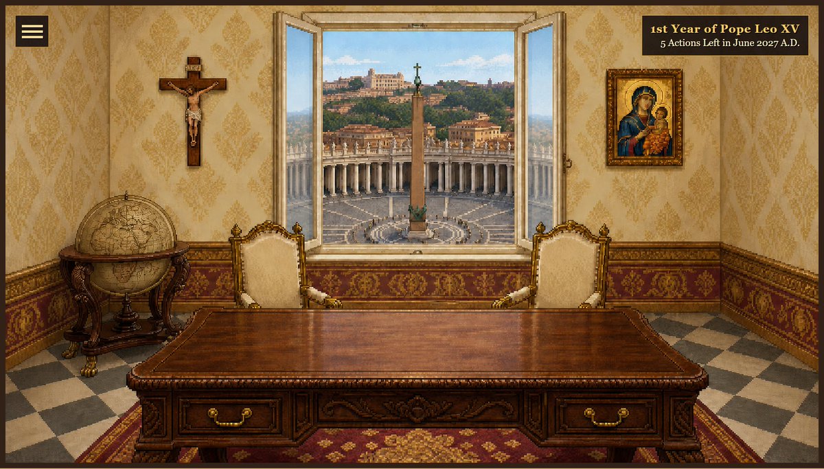 StuffForSisters's tweet photo. PAPACY (v10.05), a game I am making in my spare time with AI, is playable free online: https://t.co/fTBvq3LlVk https://t.co/5021s10rzf