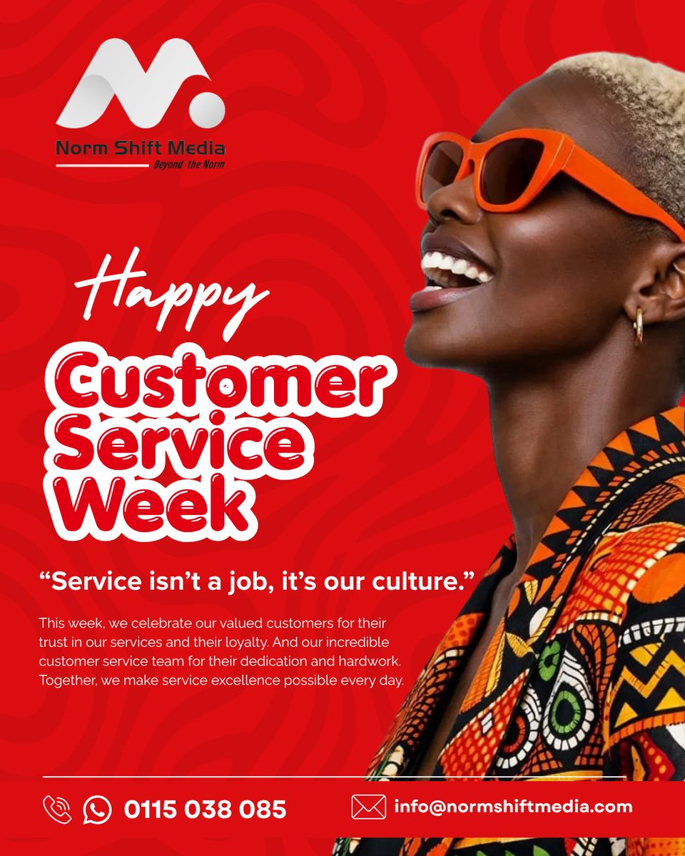 NshiftmediaKE's tweet photo. Customer service si ati “job” tu. Ni culture, vibe na how you make people feel. 🔥

This Customer Service Week, tunacelebrate our customers na teams who listen, solve, deliver and go the extra mile. 💯

Service isn’t just a job. Ni how we show up. ❤️

#CustomerServiceWeek https://t.co/wXT6HaLOLI