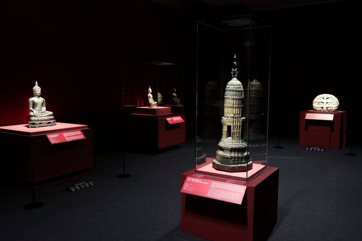 prdthailand's tweet photo. Thailand's Fine Arts Department presents 55 Thai antiquities and Buddhist artworks at "Amazing Thailand: Thai Buddhist Art," Tongdosa Museum, Yangsan, South Korea. On view until 4 Dec 2026, it is Thailand's first exhibition of outstanding antiquities in South Korea. https://t.co/8L9jZYZwn1