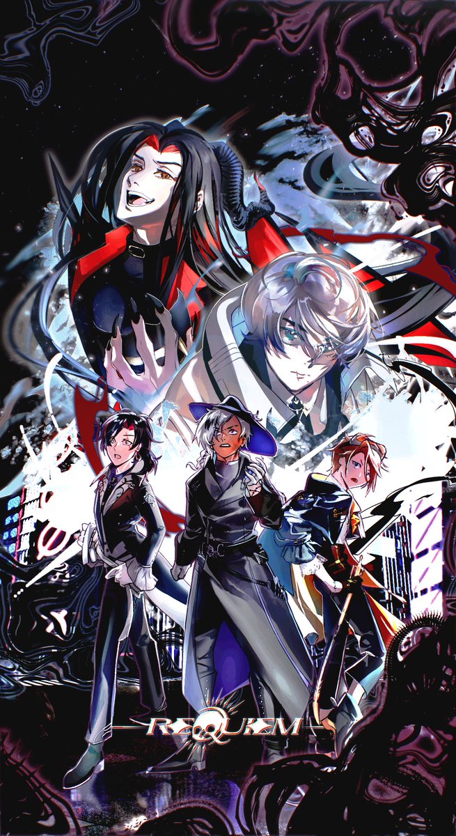 Canicile's tweet photo. Happy 1 year anniversary of Nijirequiem❤️💛💜🤍💙#Vantalism #zalillust #PICLAWSSO https://t.co/3VPAovcEwZ