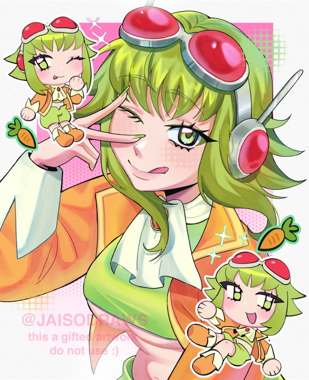 Jaisodraws's tweet photo. #Vocaloid Raffle prize for @sara_zaiaza of Gumi !!!! thank you again for joining and hope you enjoy gumi and her glorious underboob 😉💚 https://t.co/ItyFw7iJyb