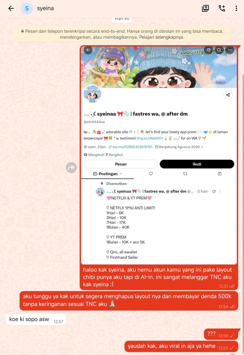 sysatwos's tweet photo. ‼️ HELP RT, THANKIESS ‼️

CHIBI DAN DESIGN AKU DICOLONG LALU DIMODIF KE AI :(

ini pelakunya:
@xtr444daa
+62 895-4226-16191 https://t.co/8cQZqFt9UJ