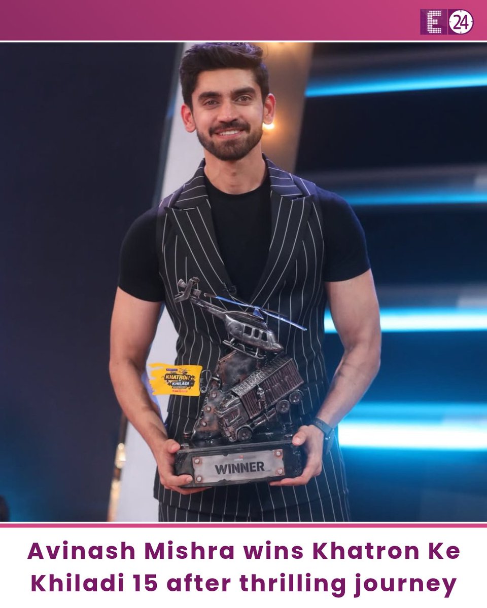 E24bollynews's tweet photo. Avinash Mishra conquers every fear and lifts the Khatron Ke Khiladi 15 trophy!
After a tough stunt-filled journey, he emerges as the season’s ultimate winner.
.
.
.
#AvinashMishra #KhatronKeKhiladi15 #KKK15 #KhatronKeKhiladi #Winner #GrandFinale #TVStars #RealityShow #entertainment #e24
Avinash Mishra, Khatron Ke Khiladi 15 winner, KKK 15 winner, Khatron Ke Khiladi 15 finale, Avinash Mishra trophy, reality show winner, Entertainment, E24