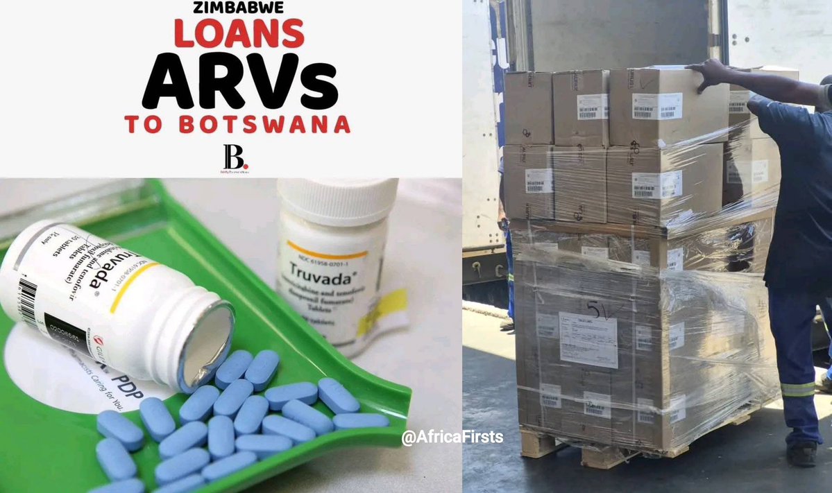 AfricaFirsts's tweet photo. Botswana 🇧🇼 faced a shortage of ARVs, putting HIV treatment at risk in 2025.

Zimbabwe 🇿🇼 stepped in with medical aid, loaning critical medicines to Botswana 🇧🇼 in a strong act of regional solidarity. https://t.co/0bHeaOiqzf
