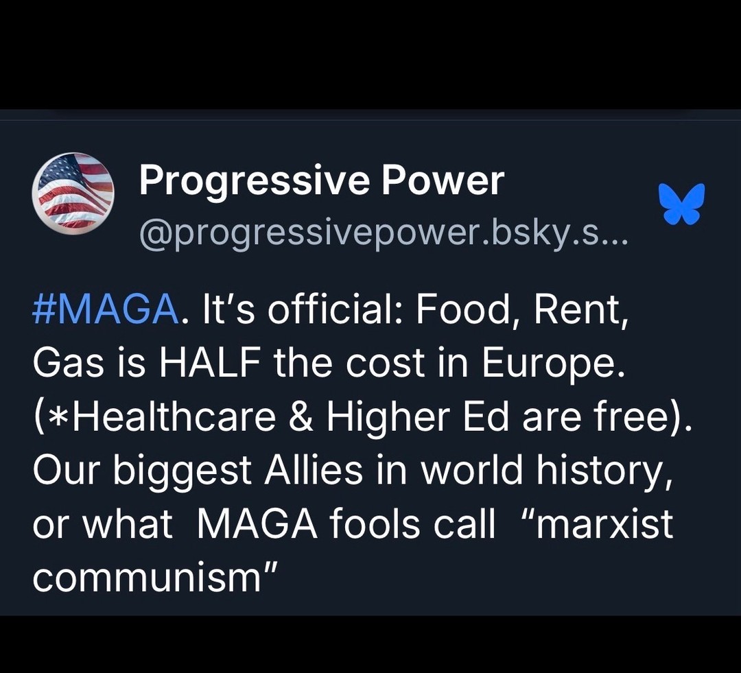 OurProgressive's tweet photo. MAGA Tariffs, tax cuts, wars, privatization…only helps the rich. #MAGA https://t.co/Jcg8XyU9HO
