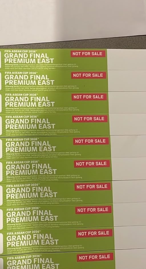 jshepintix's tweet photo. wts dijual tiket timnas garuda vs thailand

aku ada lebihan
upper east - 6 tiket 400/tix
premium east - 6 tix 1,2/tix
udh gelang ya 
 cod tuku gbk langsung jam 6 sore 
keep with dp 

.t wtb wts ticket final indonesia vs thai #zonauangㅤ https://t.co/VmpPVVoqXN