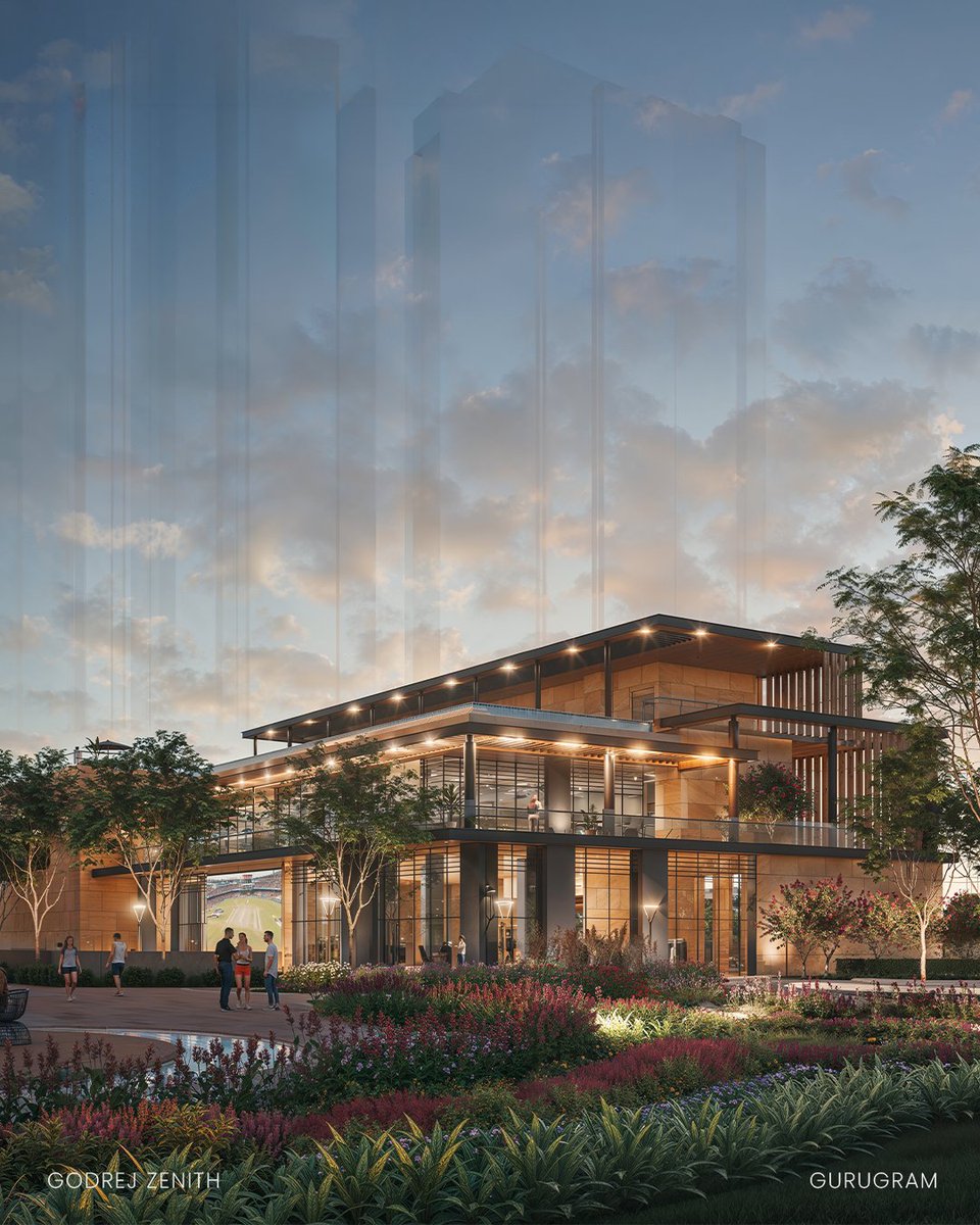 _morphogenesis's tweet photo. Godrej Zenith in Gurugram brings nine free-standing towers around a landscaped podium, preserving wind movement, privacy and openness while supporting wellbeing through shaded greens, sports and a 1.4 km health loop too. https://t.co/GcSZQCjJIU