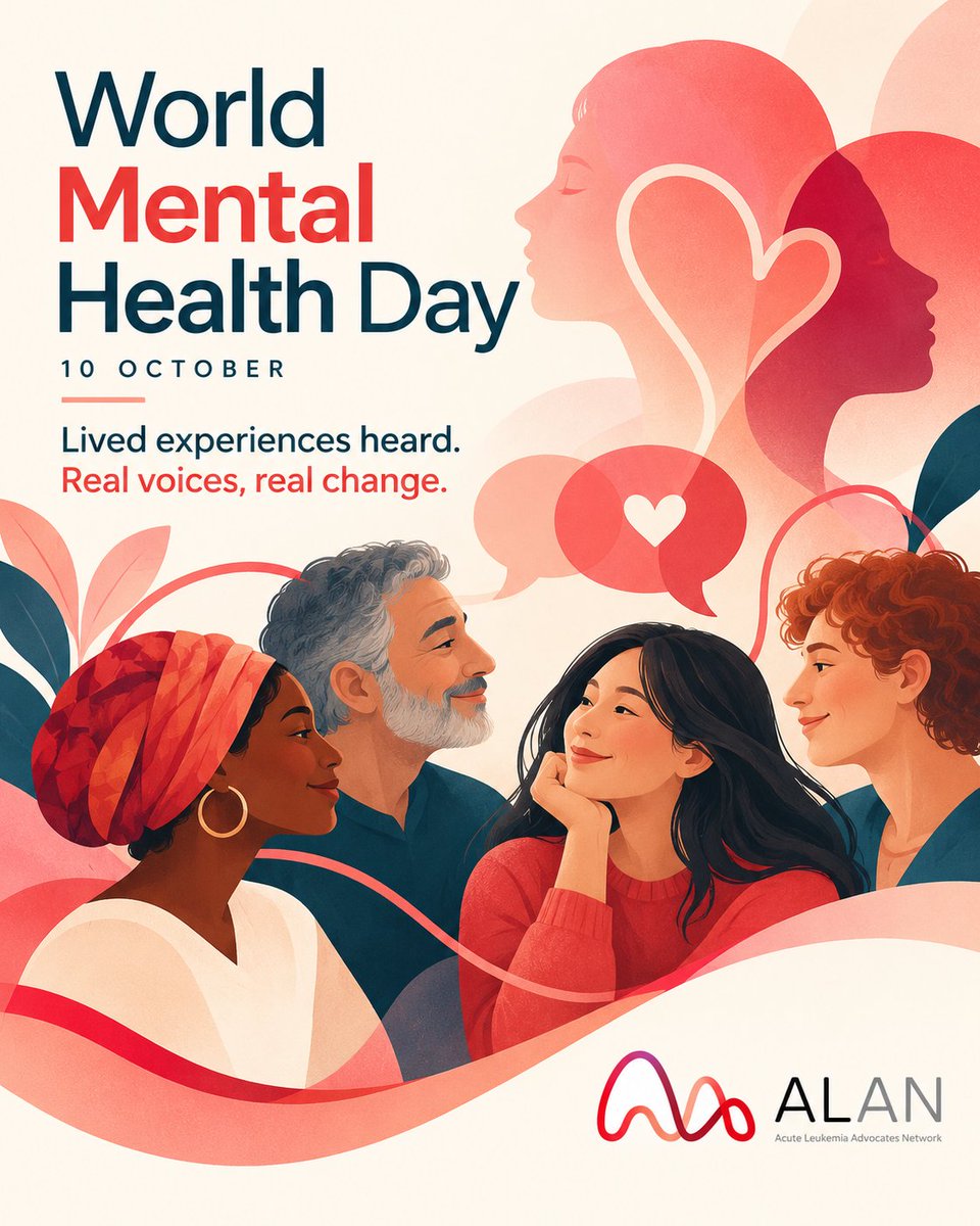 AcuteLeuk's tweet photo. 💚 Today is World Mental Health Day.
Today, let’s make space for real voices, meaningful participation and support without stigma. ❤️
#WorldMentalHealthDay #MentalHealth #LivedExperience #PatientVoice #CancerSupport #ALAN #TogetherWeCare https://t.co/agHBPDj1iW
