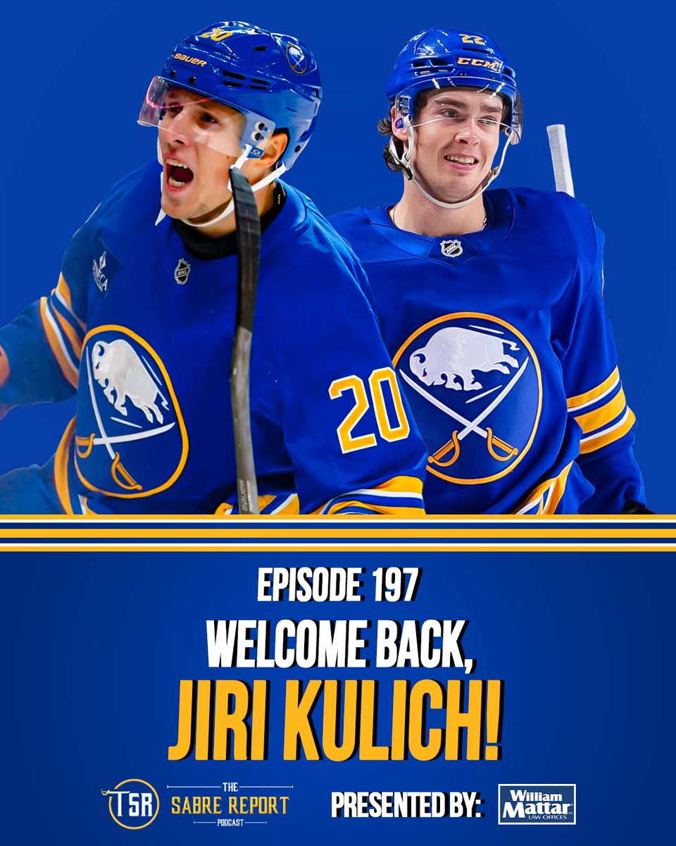 TheSabreReport's tweet photo. 🚨 NEW EPISODE 🚨

Kulich is BACK, Quinn shines, & Sabres pick up their first win of the season | Episode 197

Presented by: @WilliamMattar 

⚔️ Opening split
⚔️ UPL concerns
⚔️ PP scoreless
⚔️ Kulich's moment
⚔️ Quinn flyin'
⚔️ And more!

🔗 Listen: https://t.co/n6ZJM3FDIq
