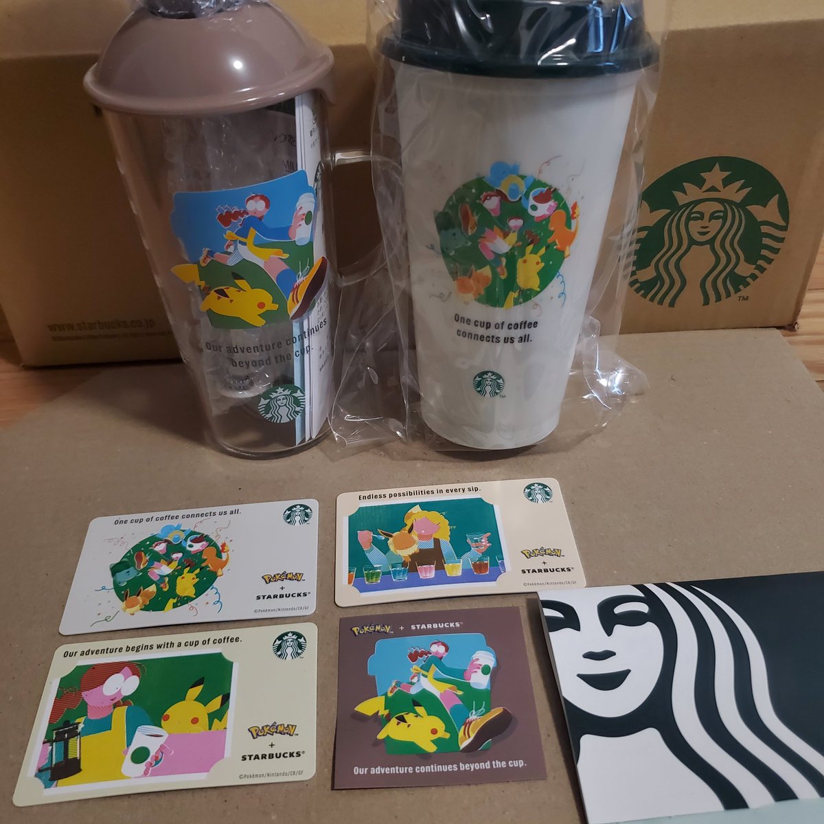 xaimix's tweet photo. オンラインのやつ届いた！1時間戦ったやつ
デジタルのスタバカードもコンプできたよ！
かわいいかわいい₍ࠫᱹ̥̏ ͡ ̫ᱹ₎̥ࠫ̋

#スタバポケモン #スタバポケモンコラボ #スタバグッズ https://t.co/d35b7kBmAf