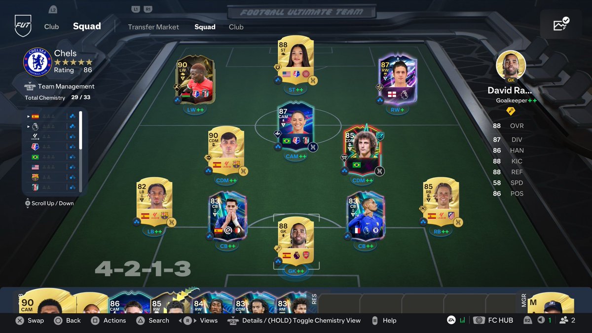 cfcShadow's tweet photo. 13-2 very happy for the 1st WL of the year. 

88x3 was mid, chose TOTW pack and got ANOTHER Chawinga 😂 she’s 200k, so more coins for Pina POTM. 

mvp: Debinha 👑 

#FC27 #Champs #WL https://t.co/cBtFwD2lWn